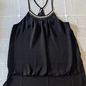 HAVE by Francesca’s Embellished Black Halter Top – Size L